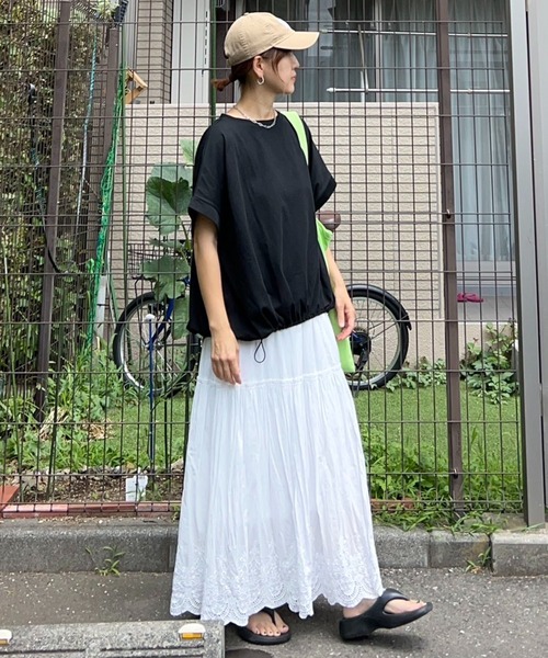 notch.（ノッチ）の「【notch.by KR】ドルマンドローコードTシャツ（Tシャツ/カットソー・レディース・ブラック/オフホワイト/チャコール・M）」の20枚目の写真