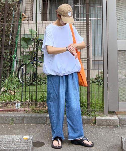 notch.（ノッチ）の「【notch.by KR】ドルマンドローコードTシャツ（Tシャツ/カットソー・レディース・ブラック/オフホワイト/チャコール・M）」の7枚目の写真