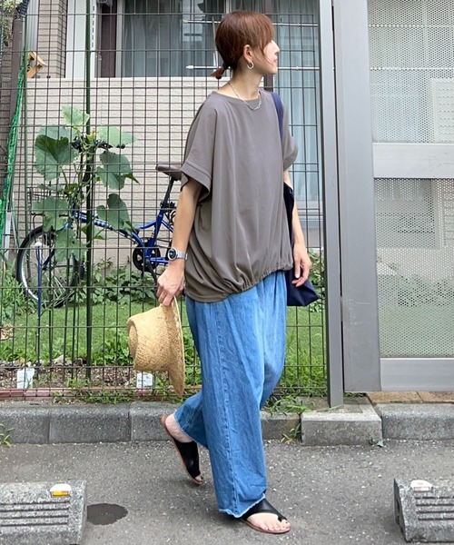 notch.（ノッチ）の「【notch.by KR】ドルマンドローコードTシャツ（Tシャツ/カットソー・レディース・ブラック/オフホワイト/チャコール・M）」の15枚目の写真