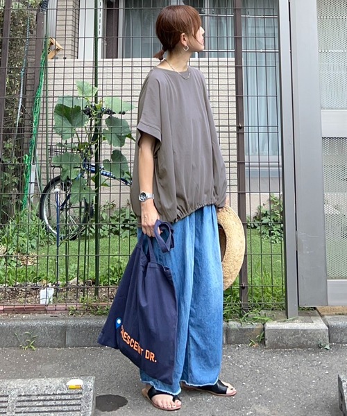 notch.（ノッチ）の「【notch.by KR】ドルマンドローコードTシャツ（Tシャツ/カットソー・レディース・ブラック/オフホワイト/チャコール・M）」の16枚目の写真