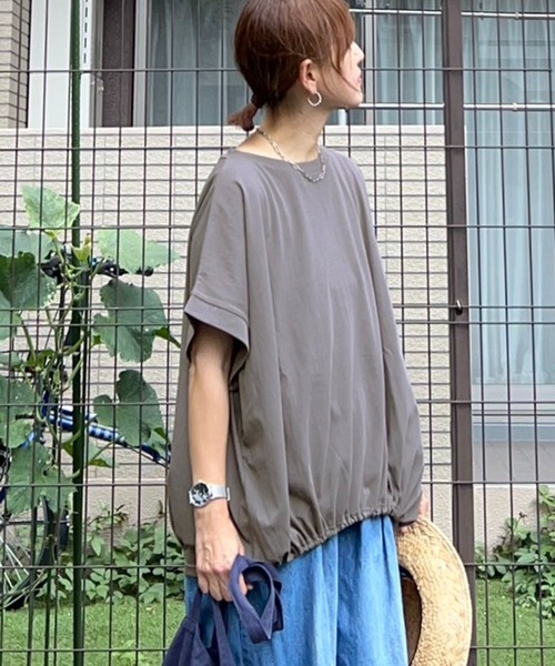 notch.（ノッチ）の「【notch.by KR】ドルマンドローコードTシャツ（Tシャツ/カットソー・レディース・ブラック/オフホワイト/チャコール・M）」の13枚目の写真