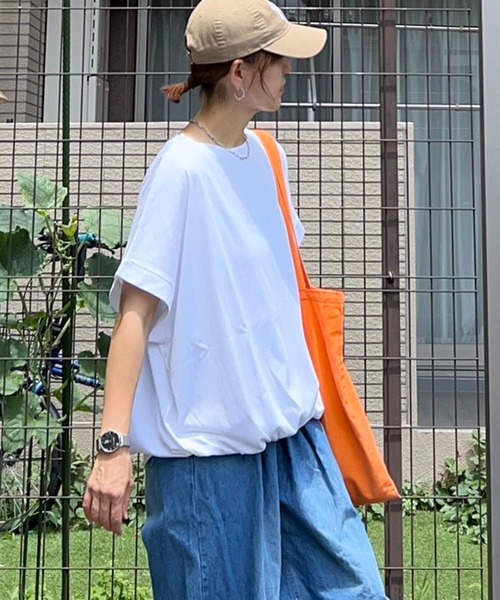 notch.（ノッチ）の「【notch.by KR】ドルマンドローコードTシャツ（Tシャツ/カットソー・レディース・ブラック/オフホワイト/チャコール・M）」の4枚目の写真