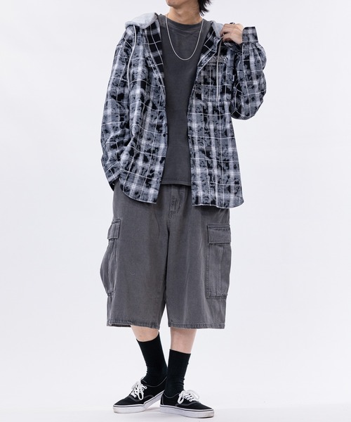 THRASHER（スラッシャー）の「【at】〔THRASHER/スラッシャー〕ヴィンテージ加工 フード付チェックシャツ（シャツ/ブラウス・メンズ・ブルー/ブラック・MEDIUM/LARGE）」の17枚目の写真