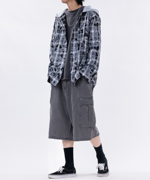 THRASHER（スラッシャー）の「【at】〔THRASHER/スラッシャー〕ヴィンテージ加工 フード付チェックシャツ（シャツ/ブラウス・メンズ・ブルー/ブラック・MEDIUM/LARGE）」の18枚目の写真