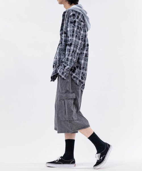 THRASHER（スラッシャー）の「【at】〔THRASHER/スラッシャー〕ヴィンテージ加工 フード付チェックシャツ（シャツ/ブラウス・メンズ・ブルー/ブラック・MEDIUM/LARGE）」の19枚目の写真