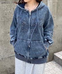 ロジャーアンドロウ　ニットフード付きパーカーグレー ROGER AND RAW｜ロジャーアンドロウのパーカー通販 - ZOZOTOWN
