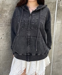 ROGER AND RAW デニムパーカー　フリーサイズ デニム切替パーカーカーデRoger ＆ Raw