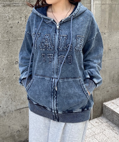 ROGER AND RAW(ロジャーアンドロウ)の「デニムジップアップパーカー(パーカー・レディース・ブラック/ブルー・FREE)」の17枚目の写真