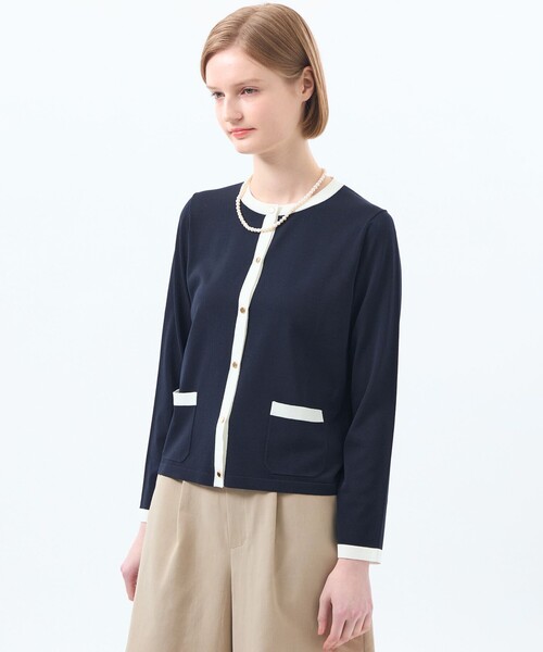 MACKINTOSH PHILOSOPHY(マッキントッシュ フィロソフィー)の「【ROYTON(ロイトン)】リネンミックスニット(カーディガン/ボレロ・レディース・ベージュ/ライトブルー/ダークネイビー・36/38)」の3枚目の写真