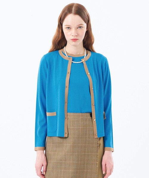 MACKINTOSH PHILOSOPHY(マッキントッシュ フィロソフィー)の「【ROYTON(ロイトン)】リネンミックスニット(カーディガン/ボレロ・レディース・ベージュ/ライトブルー/ダークネイビー・36/38)」の1枚目の写真