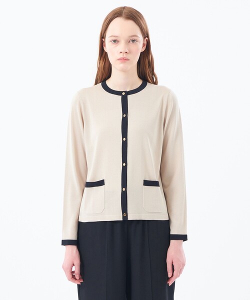 MACKINTOSH PHILOSOPHY(マッキントッシュ フィロソフィー)の「【ROYTON(ロイトン)】リネンミックスニット(カーディガン/ボレロ・レディース・ベージュ/ライトブルー/ダークネイビー・36/38)」の7枚目の写真