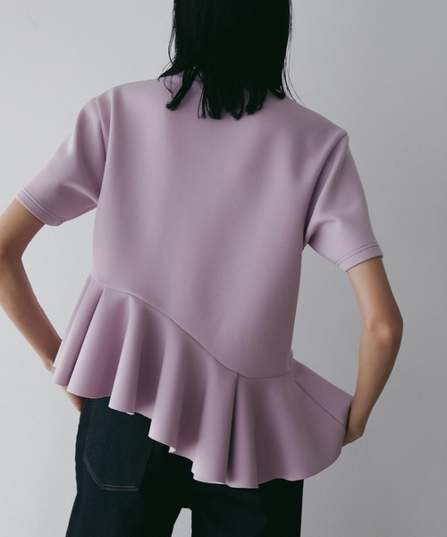 MANOF（マノフ）の「FRILL DESIGN CUT TOPS（Tシャツ/カットソー・レディース・ブラック/パープル/ホワイト・F）」の19枚目の写真