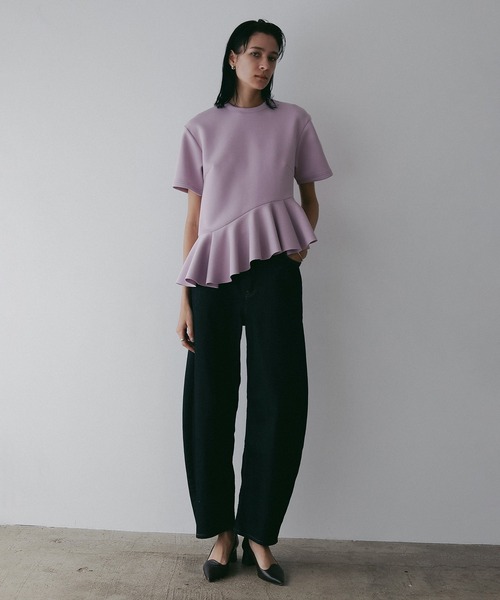 MANOF（マノフ）の「FRILL DESIGN CUT TOPS（Tシャツ/カットソー・レディース・ブラック/パープル/ホワイト・F）」の20枚目の写真