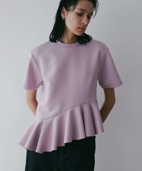 MANOF（マノフ）の「FRILL DESIGN CUT TOPS（Tシャツ/カットソー・レディース・ブラック/パープル/ホワイト・F）」の21枚目の写真