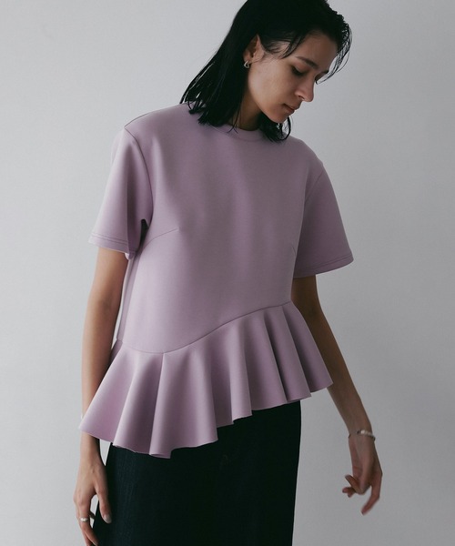 MANOF（マノフ）の「FRILL DESIGN CUT TOPS（Tシャツ/カットソー・レディース・ブラック/パープル/ホワイト・F）」の22枚目の写真