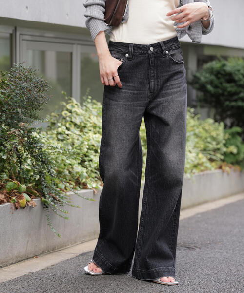 PICCADILLY（ピカデリー）の「◆〈フリーズマート別注〉PICCADILLY ベーシックワイドデニムパンツ【低身長サイズ有】（デニムパンツ・レディース・ライトインディゴブルー/ブラック系その他2・X-SMALL/SMALL/MEDIUM）」の4枚目の写真