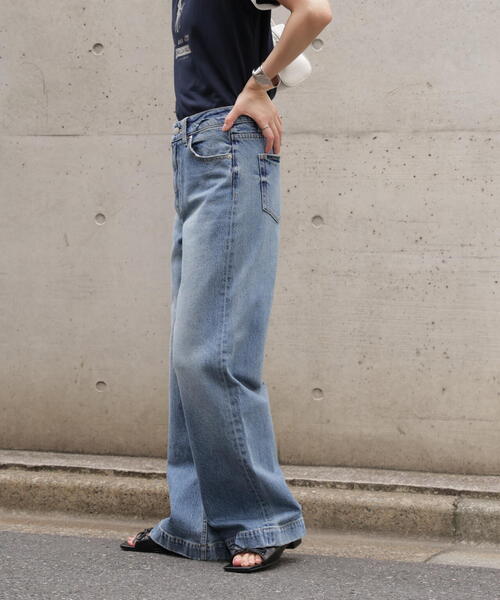 PICCADILLY（ピカデリー）の「◆〈フリーズマート別注〉PICCADILLY ベーシックワイドデニムパンツ【低身長サイズ有】（デニムパンツ・レディース・ライトインディゴブルー/ブラック系その他2・X-SMALL/SMALL/MEDIUM）」の22枚目の写真