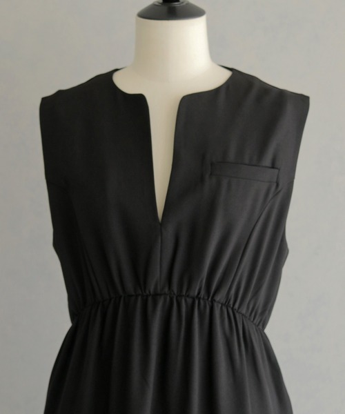 &g'aime(アンジェム)の「【&g'aime】レザー切替ティアードワンピース Leather-Panel Tiered Dress(ワンピース・レディース・ブラック/グレイッシュベージュ・FREE)」の17枚目の写真