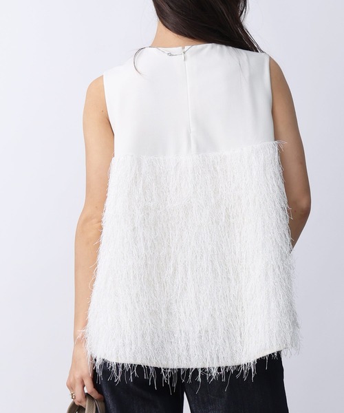 PICCIN（ピッチン）の「フェザー切り替えノースリーブブラウス（シャツ/ブラウス・レディース・アイボリー/ブラック・M）」の9枚目の写真