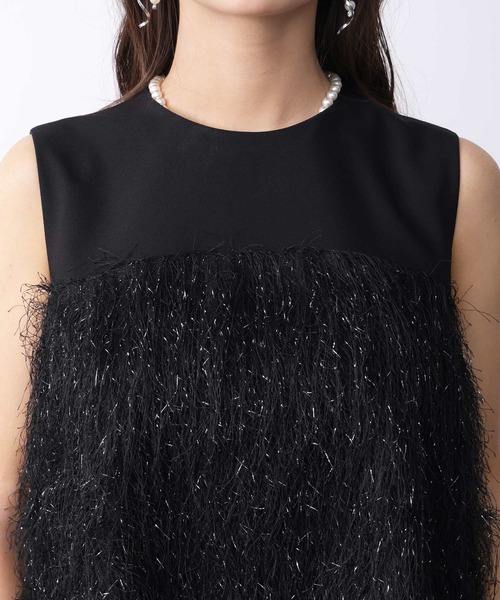 PICCIN（ピッチン）の「フェザー切り替えノースリーブブラウス（シャツ/ブラウス・レディース・アイボリー/ブラック・M）」の18枚目の写真