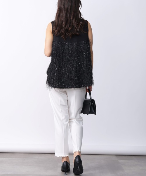 PICCIN（ピッチン）の「フェザー切り替えノースリーブブラウス（シャツ/ブラウス・レディース・アイボリー/ブラック・M）」の17枚目の写真