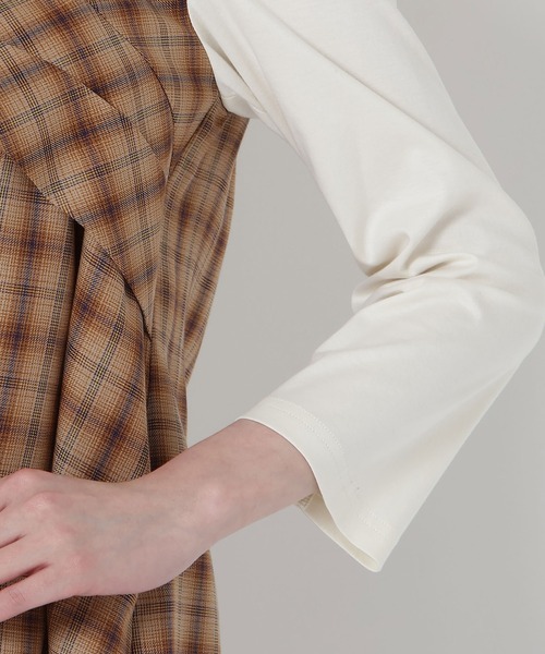 セール】【UVカット】レイヤード風カットソー（Tシャツ/カットソー