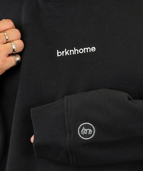 L'atelier(ラトリエ)の「バックプリント グラフィック パーカー ヘビーウェイト 刺繍 ロゴ ポケット brknhome(パーカー・メンズ・ブラック系1/ブラック系2・M/L)」の14枚目の写真