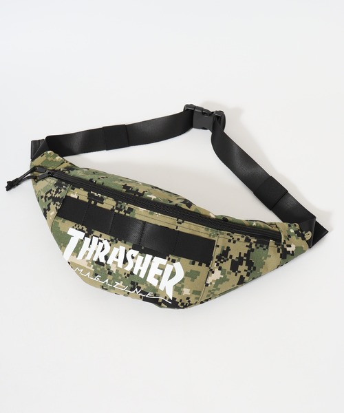THRASHER(スラッシャー)の「THRASHER ウエストバッグ ショルダーバッグ キーフック付き 男女兼用(ショルダーバッグ・メンズ・ブラック/ダークグリーン/ホワイト・FREE)」の6枚目の写真