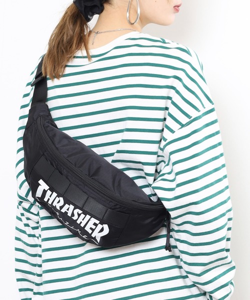 THRASHER(スラッシャー)の「THRASHER ウエストバッグ ショルダーバッグ キーフック付き 男女兼用(ショルダーバッグ・メンズ・ブラック/ダークグリーン/ホワイト・FREE)」の18枚目の写真