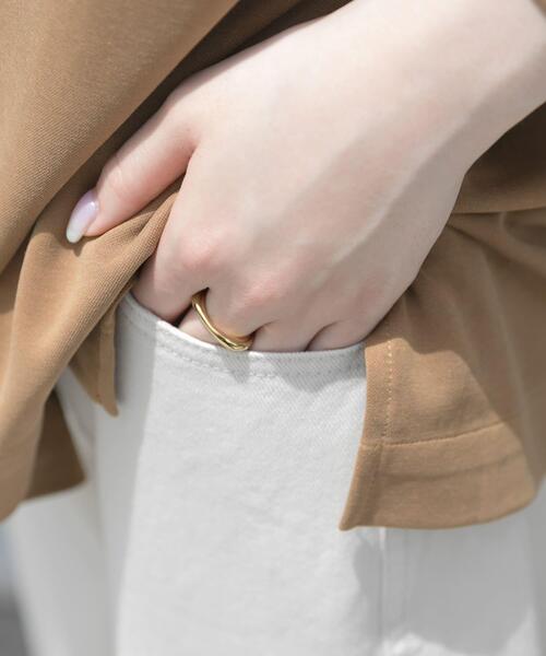 FORK&SPOON（フォークアンドスプーン）の「FORK&SPOON　ガーメントダイツイルカーブパンツ（その他パンツ・レディース・アイボリー/チャコールグレー・1/2）」の7枚目の写真