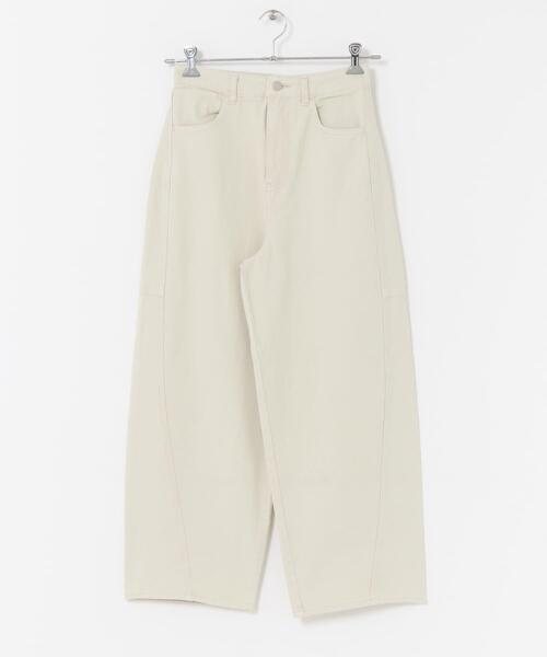 FORK&SPOON（フォークアンドスプーン）の「FORK&SPOON　ガーメントダイツイルカーブパンツ（その他パンツ・レディース・アイボリー/チャコールグレー・1/2）」の17枚目の写真