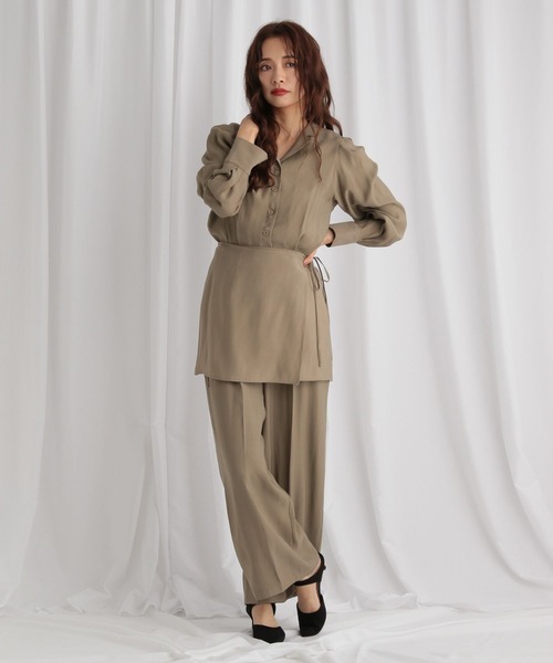 mysty woman（ミスティウーマン）の「R/Tカイキンコンビネゾン　591111（つなぎ/オールインワン・レディース・ブラック/ベージュ・FREE）」の2枚目の写真