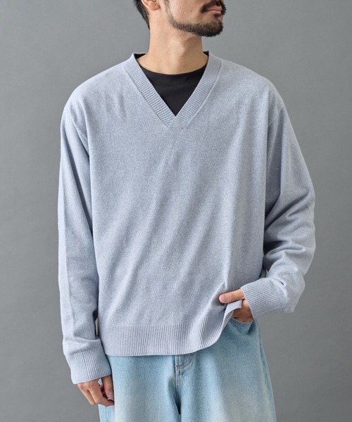 COLONY 2139(コロニートゥーワンスリーナイン)の「Vネックウォッシャブルニットプルオーバー(ニット/セーター・メンズ・グレー/ブラック/ブルー・LARGE/MEDIUM)」の17枚目の写真