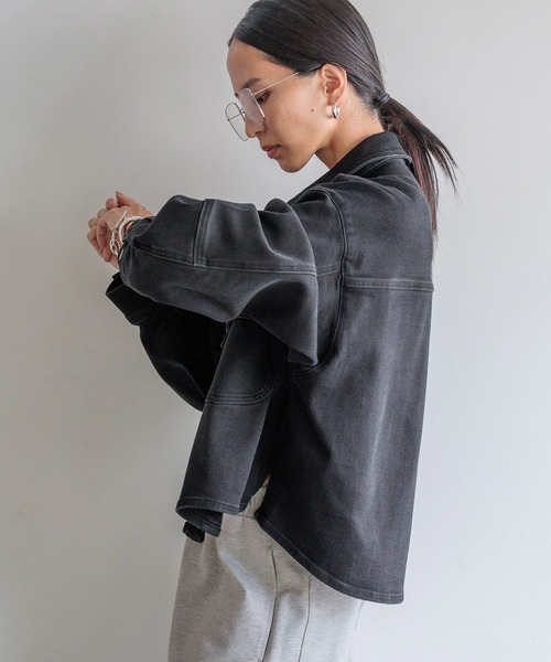 HEREIAM（ヘレイアム）の「【HEREIAM】Flexデニムシャツ（シャツ/ブラウス・レディース・インディゴブルー/ブラック・FREE）」の7枚目の写真