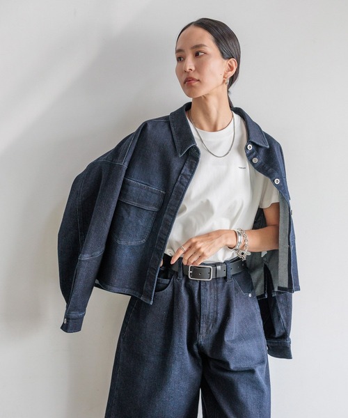 HEREIAM（ヘレイアム）の「【HEREIAM】Flexデニムシャツ（シャツ/ブラウス・レディース・インディゴブルー/ブラック・FREE）」の14枚目の写真