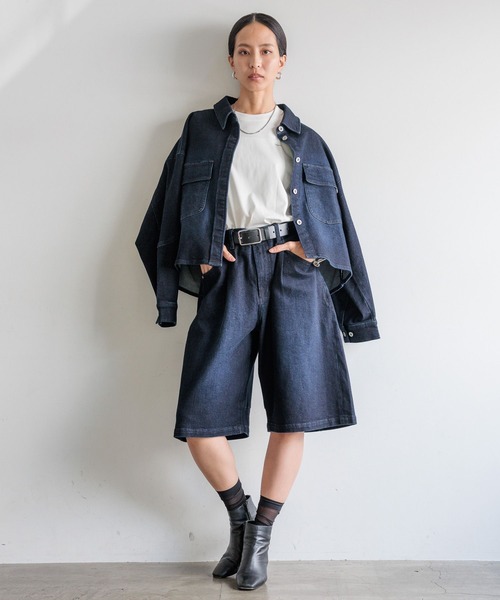 HEREIAM（ヘレイアム）の「【HEREIAM】Flexデニムシャツ（シャツ/ブラウス・レディース・インディゴブルー/ブラック・FREE）」の16枚目の写真