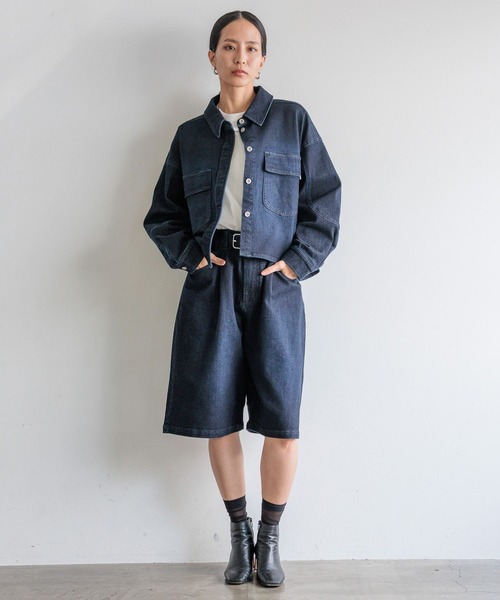 HEREIAM（ヘレイアム）の「【HEREIAM】Flexデニムシャツ（シャツ/ブラウス・レディース・インディゴブルー/ブラック・FREE）」の17枚目の写真