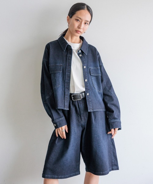 HEREIAM（ヘレイアム）の「【HEREIAM】Flexデニムシャツ（シャツ/ブラウス・レディース・インディゴブルー/ブラック・FREE）」の19枚目の写真