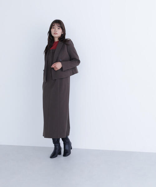 NATURAL BEAUTY BASIC（ナチュラルビューティーベーシック）の「◇ショートジャケット（テーラードジャケット・レディース・ダークブラウン/イエロー・MEDIUM/SMALL）」の6枚目の写真