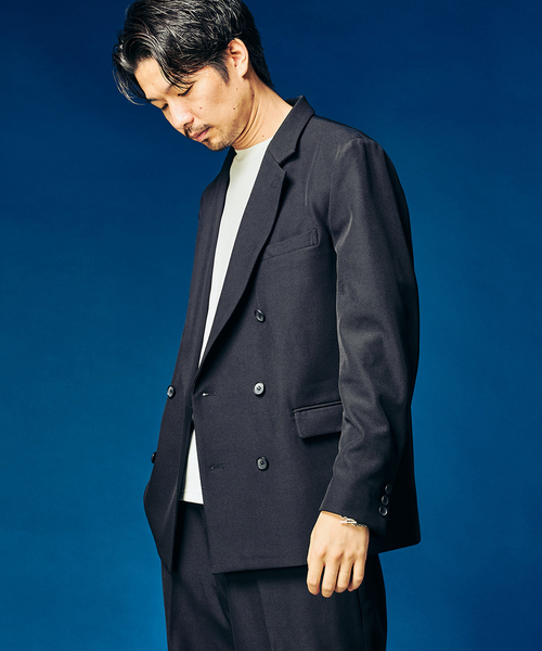 エイトン　ダブルジャケット LINEN WOOL TWILL ｜ ダブルジャケット