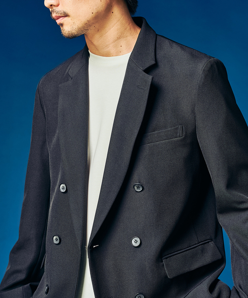 417 EDIFICE（フォーワンセブンエディフィス）の「”4WAYストレッチ” ダブルジャケット（テーラードジャケット・メンズ・ブラウン/カーキ/ブラック・LARGE/MEDIUM/SMALL）」の18枚目の写真