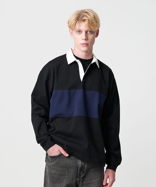 BEAUTY&YOUTH UNITED ARROWS（ビューティーアンドユースユナイテッドアローズ）の「12oz ヘビーウェイト ラグビーシャツ（Tシャツ/カットソー・メンズ・ブラック/ロイヤルブルー・XL/L/M/S）」の11枚目の写真