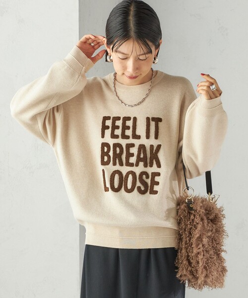 セール】【WEB限定】〈手洗い可能〉サガラ 刺繍 ロゴ ニット プル