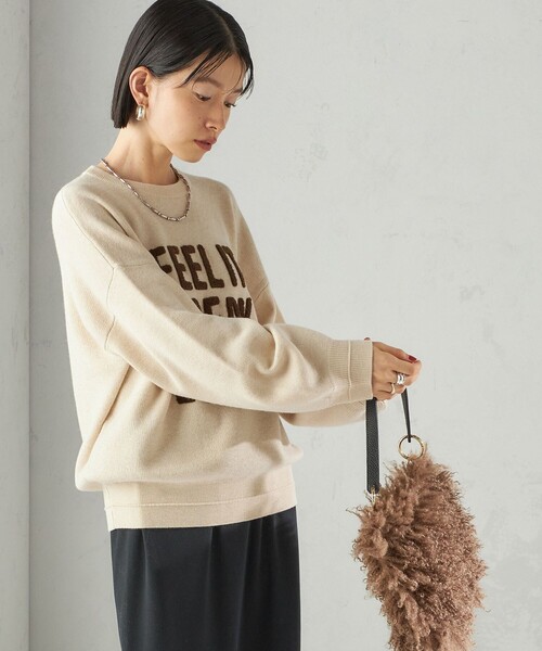 WEB限定】〈手洗い可能〉サガラ 刺繍 ロゴ ニット プルオーバー