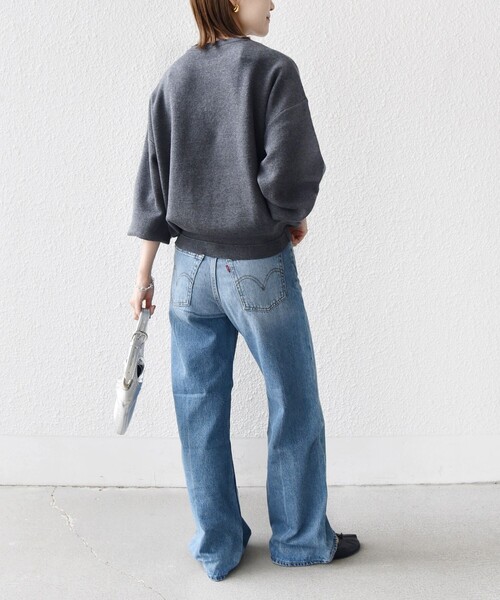 SHIPS（シップス）の「【WEB限定】〈手洗い可能〉サガラ 刺繍 ロゴ ニット プルオーバー（ニット/セーター・レディース・ブラウン/ネイビー/グレー/ナチュラル・ONE SIZE）」の6枚目の写真
