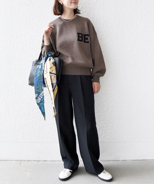 WEB限定】〈手洗い可能〉サガラ 刺繍 ロゴ ニット プルオーバー