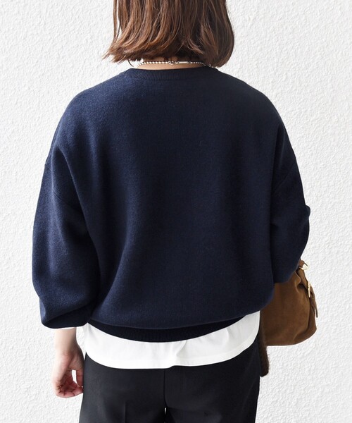 セール】【WEB限定】〈手洗い可能〉サガラ 刺繍 ロゴ ニット プル