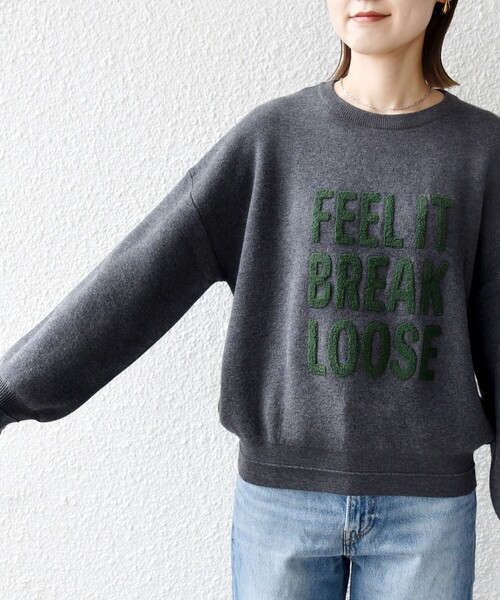 セール】【WEB限定】〈手洗い可能〉サガラ 刺繍 ロゴ ニット プル