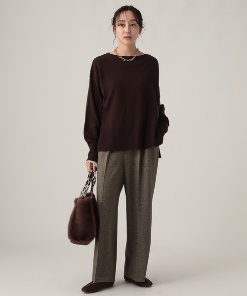 Elura（エルーラ）の「ウールライク柄ワイドパンツ/596039（その他パンツ・レディース・ブラウン/グレー・MEDIUM/LARGE/FREE(S)）」の20枚目の写真