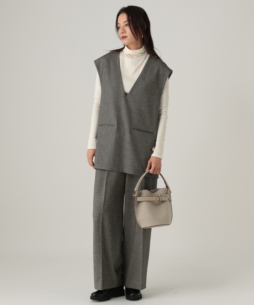 Elura（エルーラ）の「ウールライク柄ワイドパンツ/596039（その他パンツ・レディース・ブラウン/グレー・MEDIUM/LARGE/FREE(S)）」の5枚目の写真